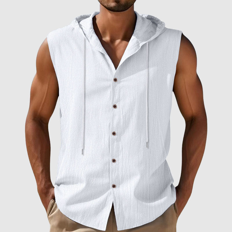 Chemise Sans Manches à Capuche Homme