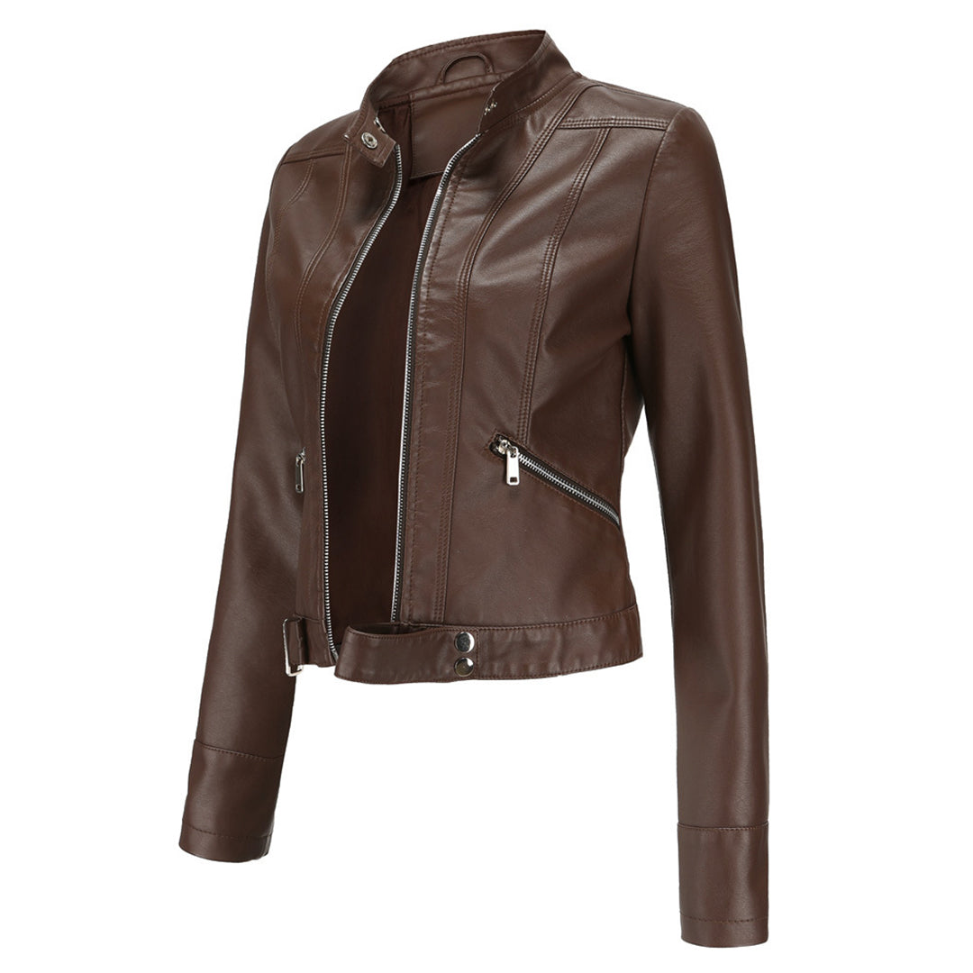 Veste Courte Zippée à Col Montant Femme