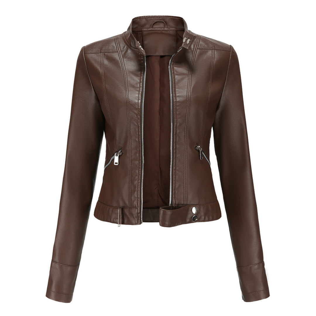 Veste Courte Zippée à Col Montant Femme