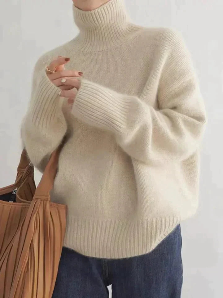 Pull Col Roulé En Maille Femme