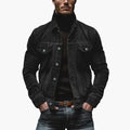 Men's Cropped Buttoned Jacket with Pockets