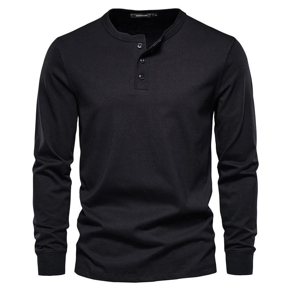 T-Shirt Henley Manches Longues Homme