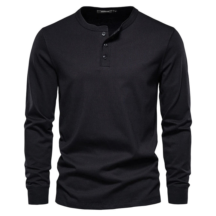 T-Shirt Henley Manches Longues Homme