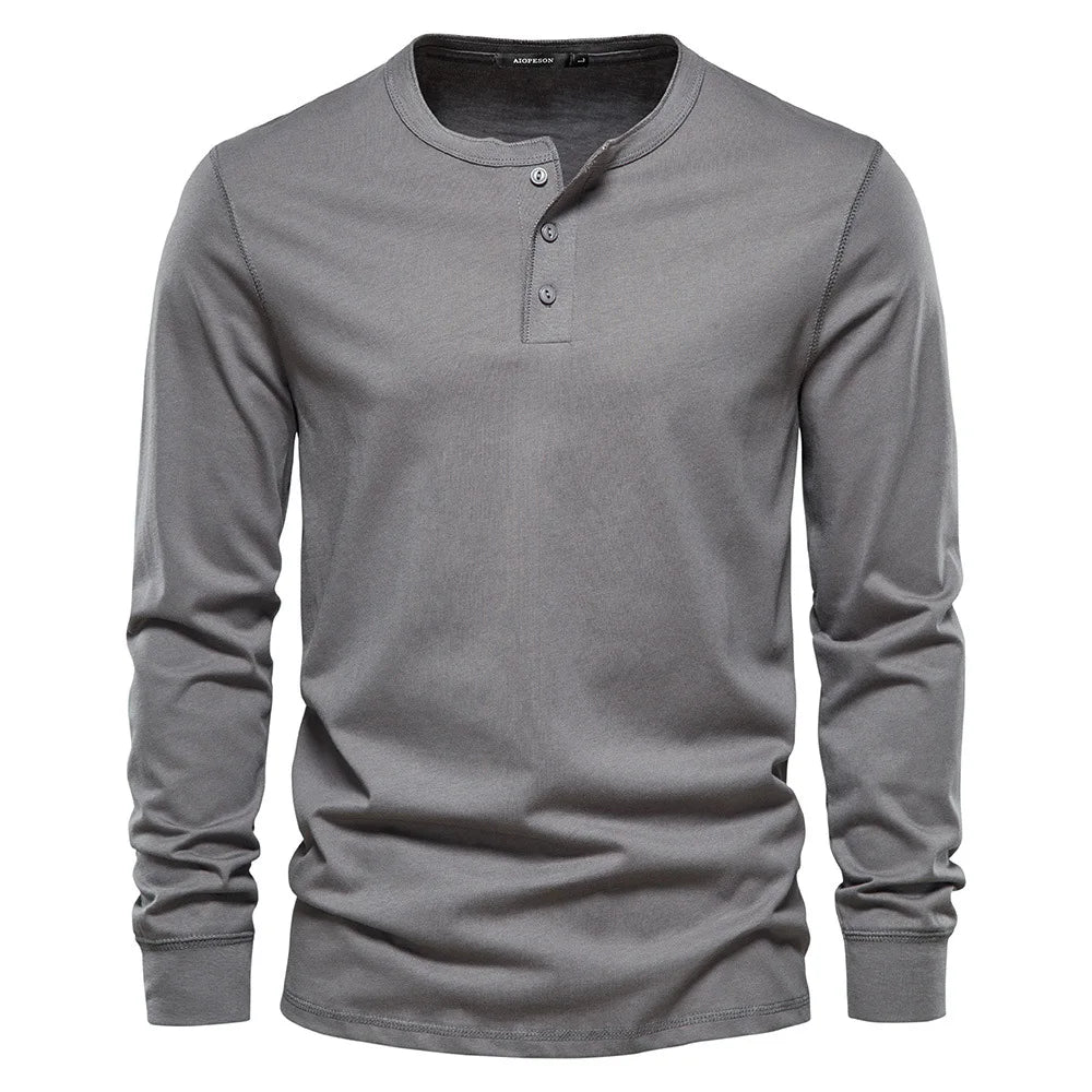 T-Shirt Henley Manches Longues Homme