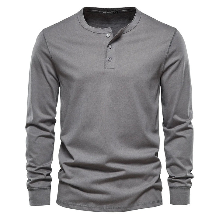 T-Shirt Henley Manches Longues Homme