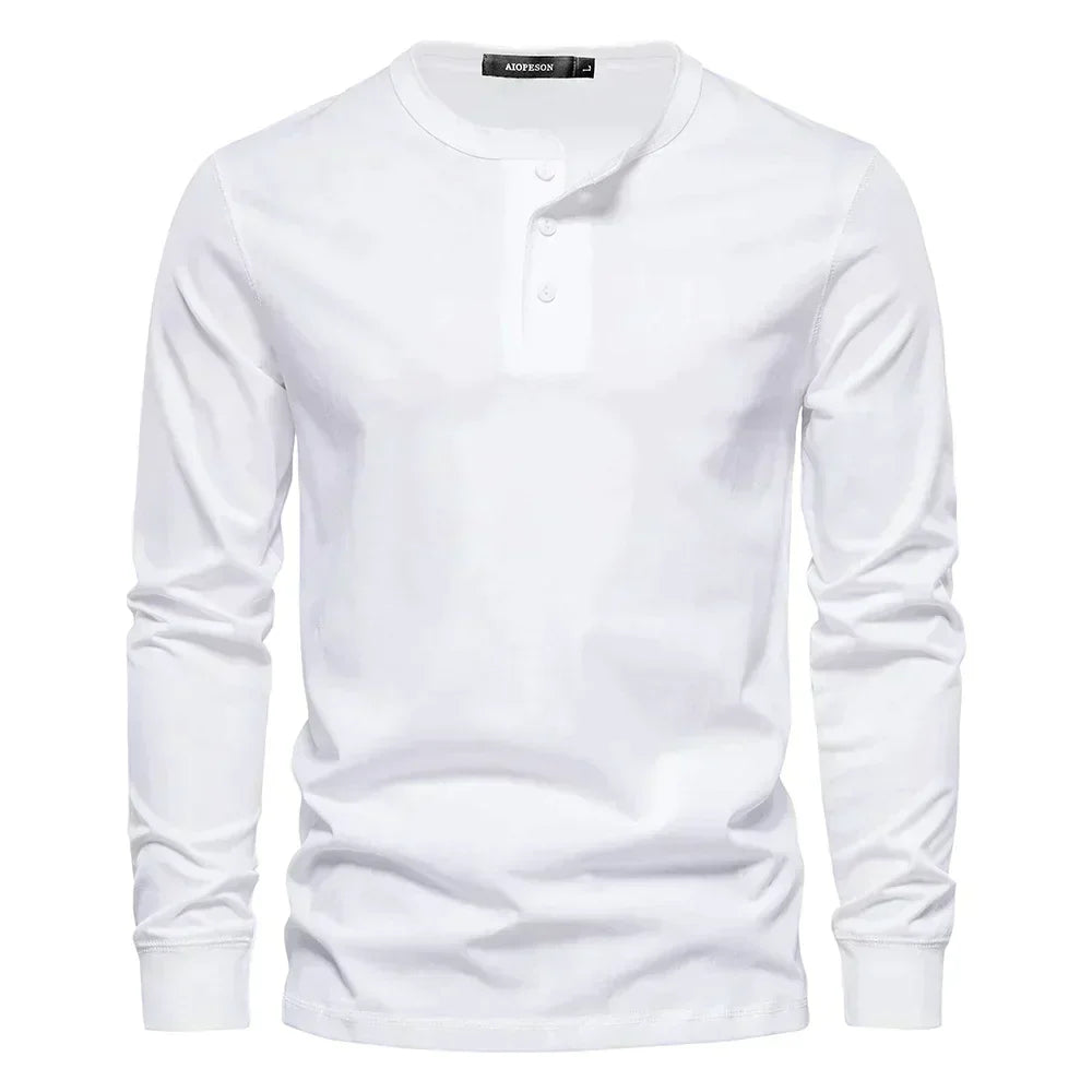 T-Shirt Henley Manches Longues Homme