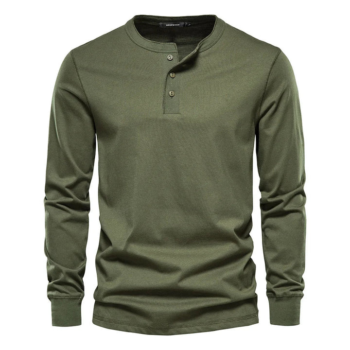 T-Shirt Henley Manches Longues Homme