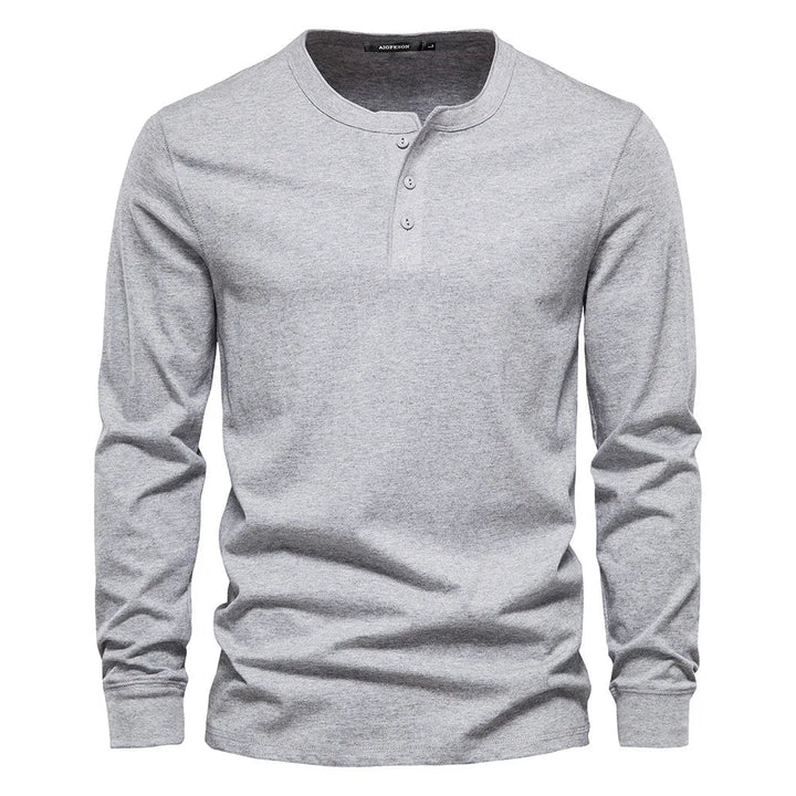 T-Shirt Henley Manches Longues Homme