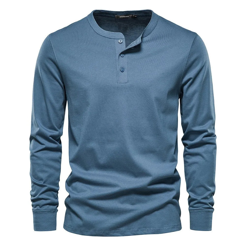 T-Shirt Henley Manches Longues Homme