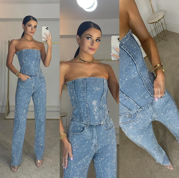 Combinaison Bustier Large Élégante Femme