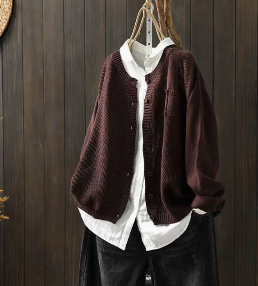 Cardigan Boutonné À Coupe Ample Femme