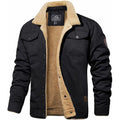 Men's winter jacket with a contrasting collar