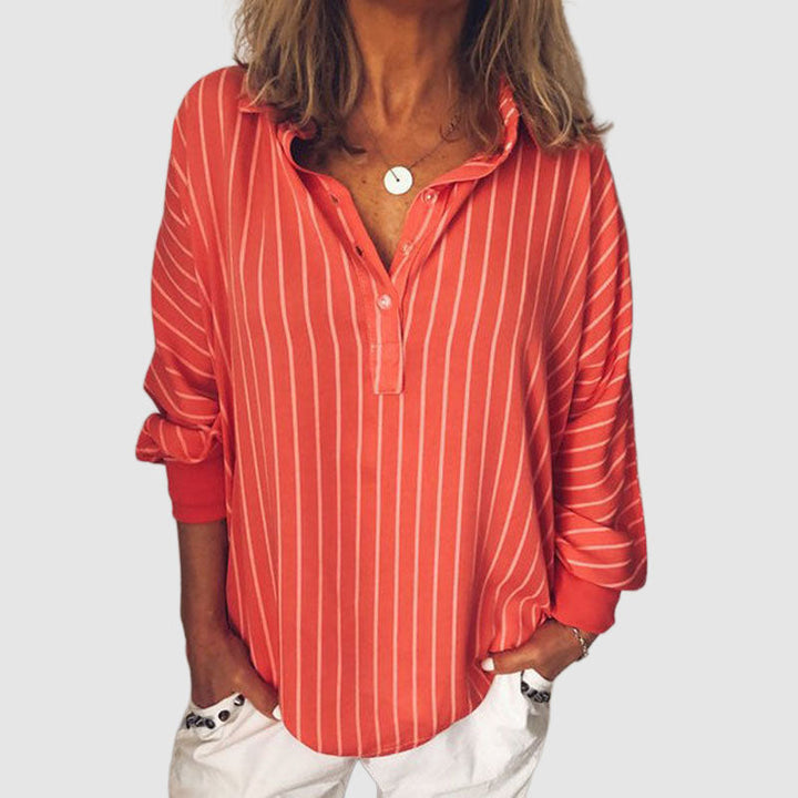 Blouse Rayée Décontractée Femme