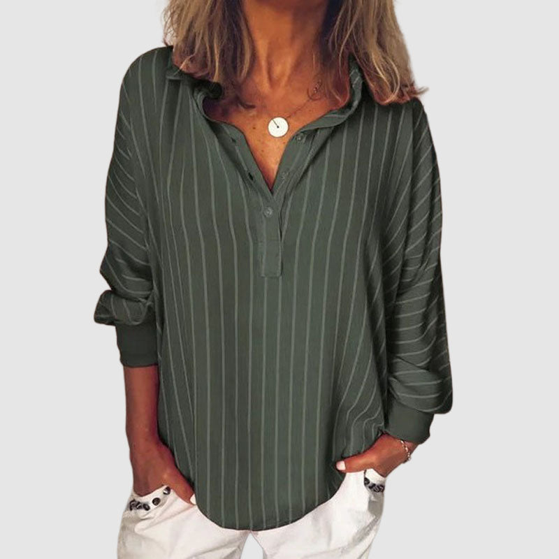 Blouse Rayée Décontractée Femme