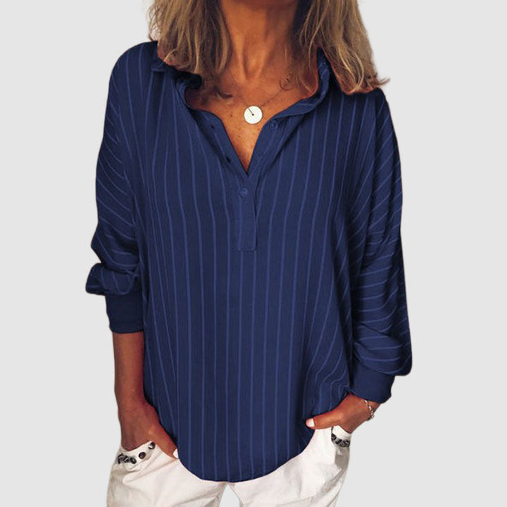 Blouse Rayée Décontractée Femme