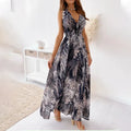 Robe Maxi Tropicale Sans Manches Femme