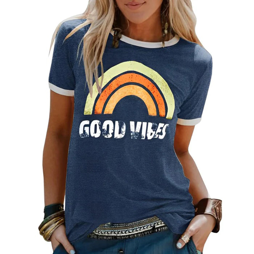 T-shirt Imprimé Col Rond Femme