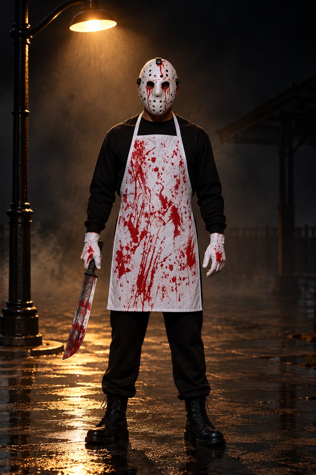 Déguisement Boucher Halloween avec Tablier Homme