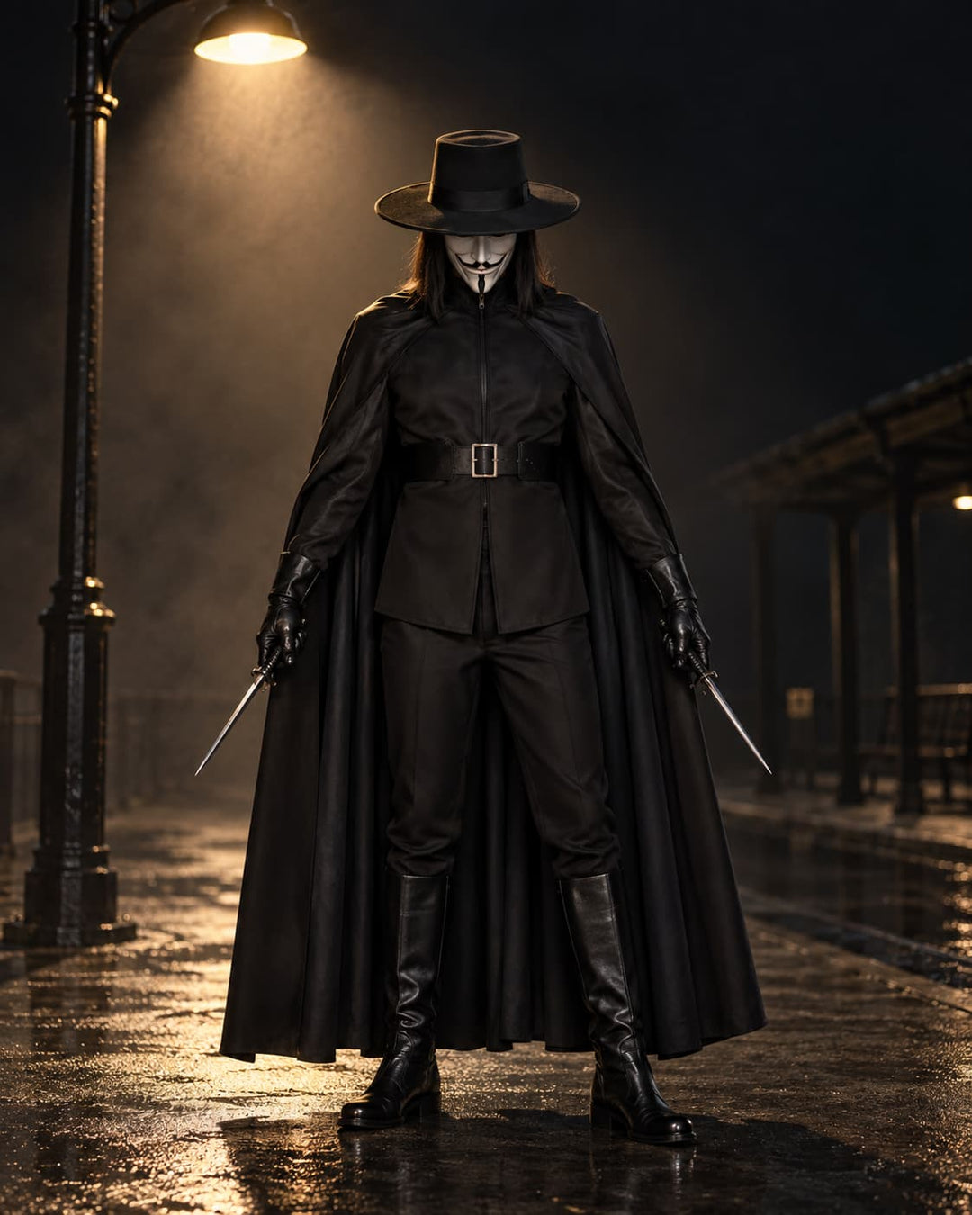 Déguisement Méchant Halloween avec Cape Homme