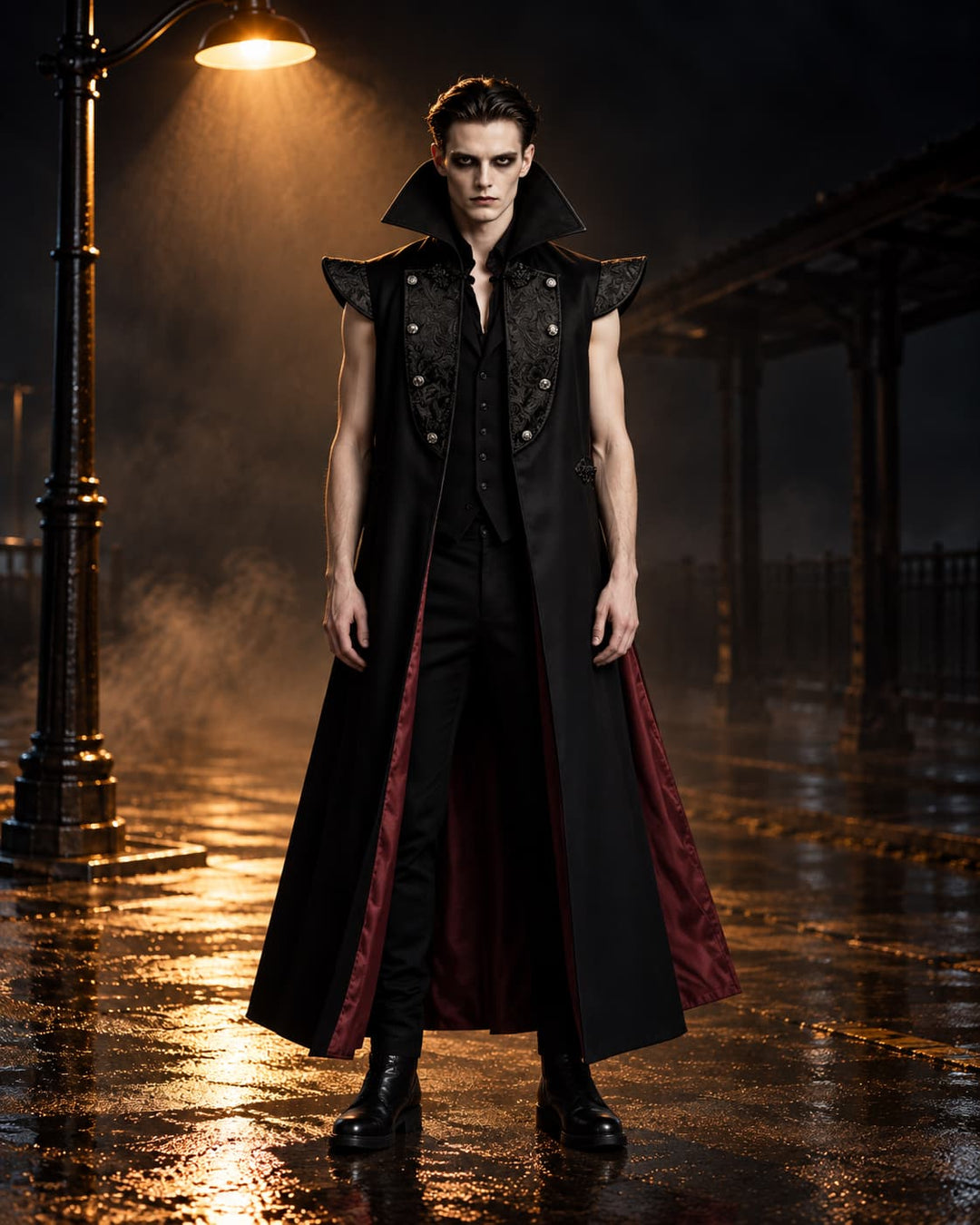 Déguisement Vampire Halloween à Col Haut Homme