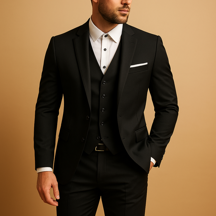 Costume Avec Gilet Et Revers Crantés Homme