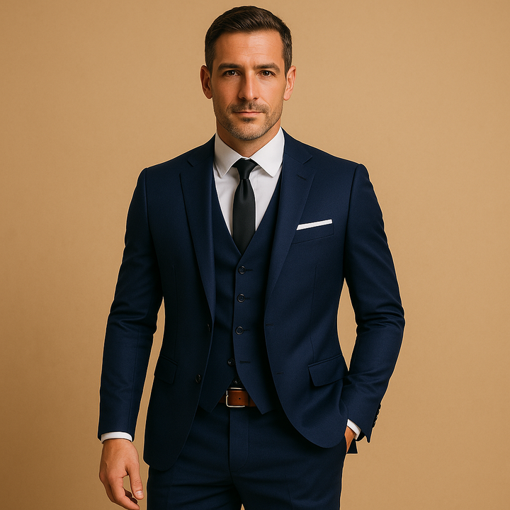 Costume Avec Gilet Et Revers Crantés Homme