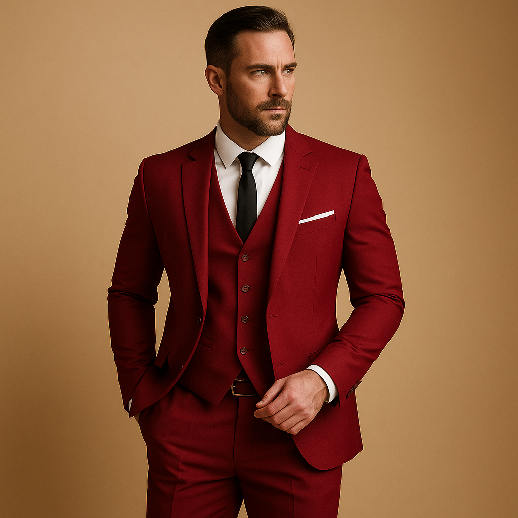 Costume Avec Gilet Et Revers Crantés Homme