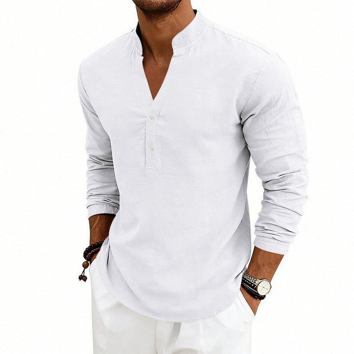 Chemise Décontractée Col Mao Homme