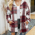 Gilet à Capuche à Carreaux Femme