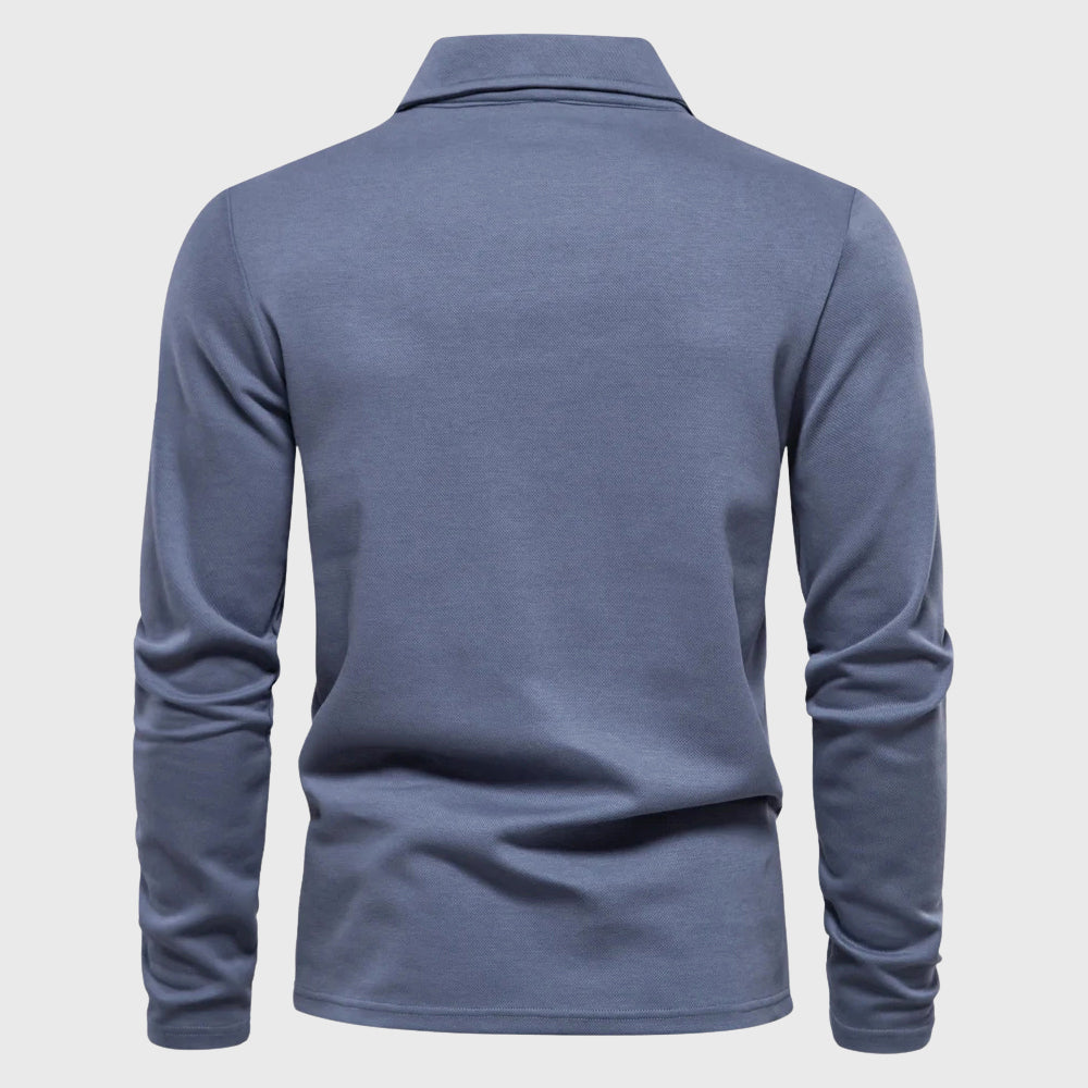 Polo Décontracté à Manches Longues Homme