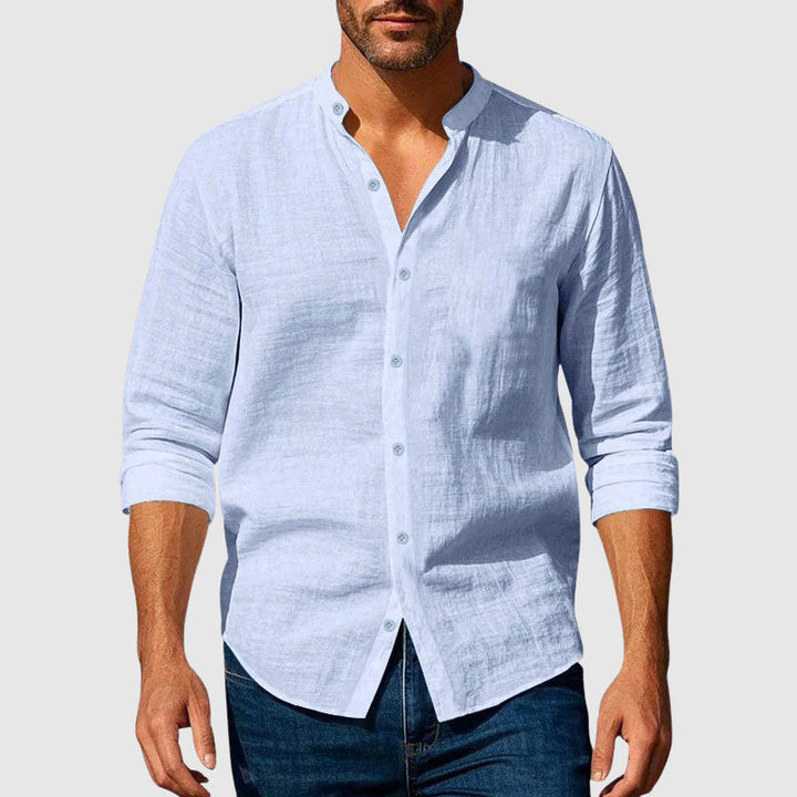 Chemise Col Mao Manches Longues Homme