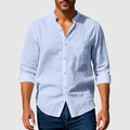 Men's Long-Sleeve Mandarin-Collar Shirt
