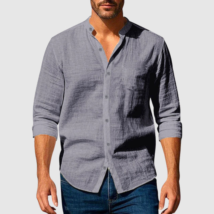 Chemise Col Mao Manches Longues Homme