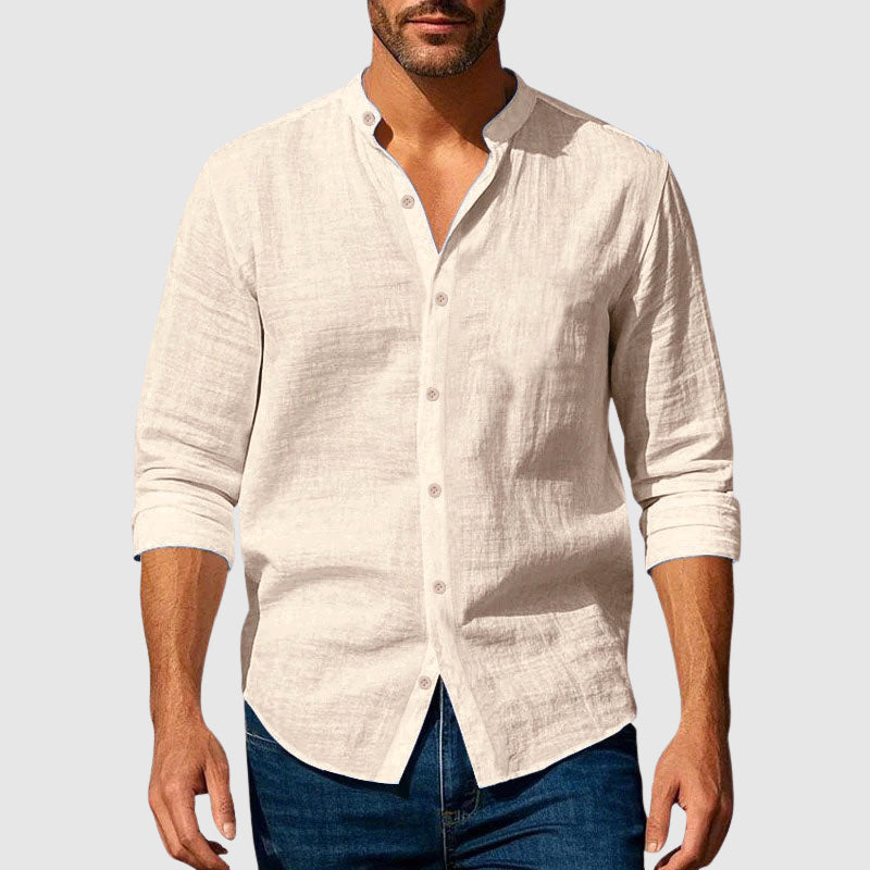 Chemise Col Mao Manches Longues Homme