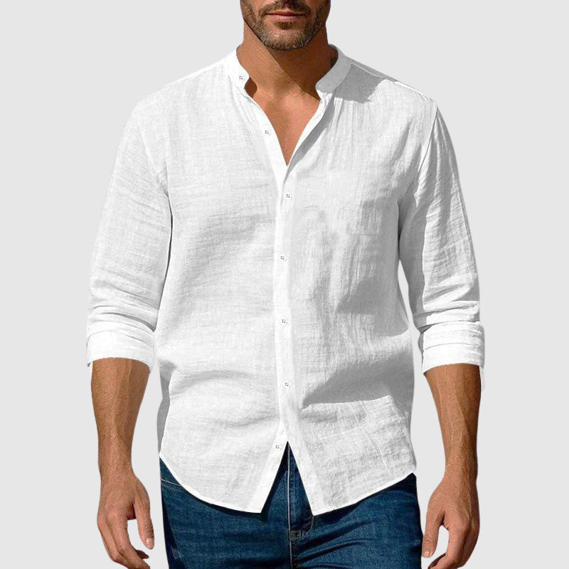 Chemise Col Mao Manches Longues Homme
