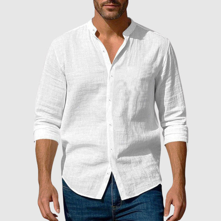 Chemise Col Mao Manches Longues Homme