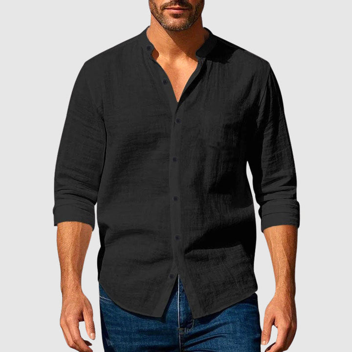 Chemise Col Mao Manches Longues Homme