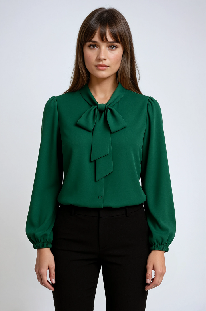 Blouse à Col Lavallière Femme