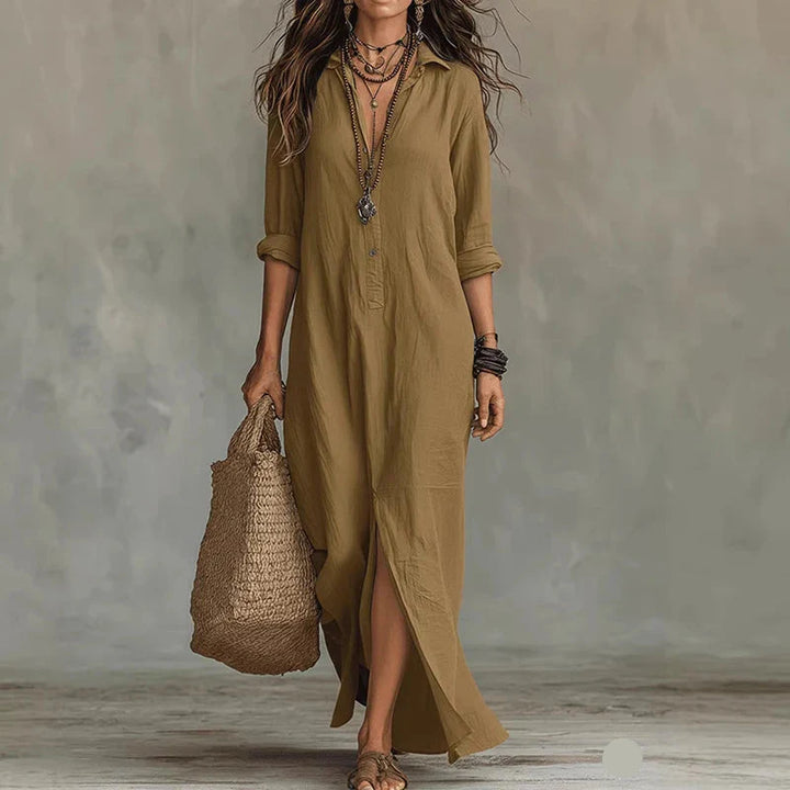 Robe Chemise Maxi Boutonnée Femme