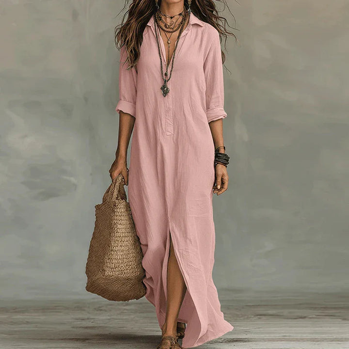 Robe Chemise Maxi Boutonnée Femme