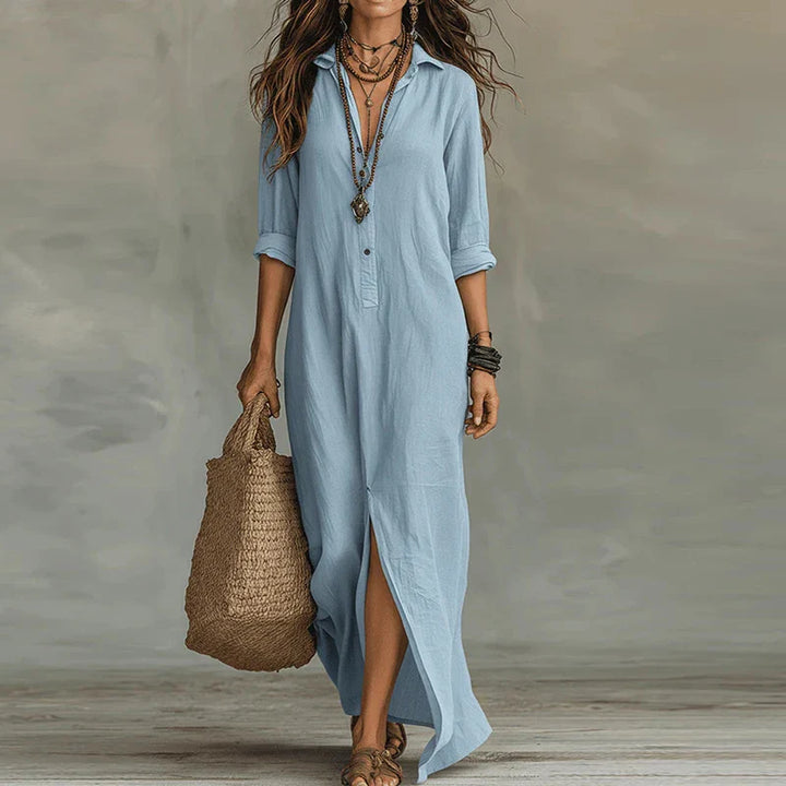 Robe Chemise Maxi Boutonnée Femme