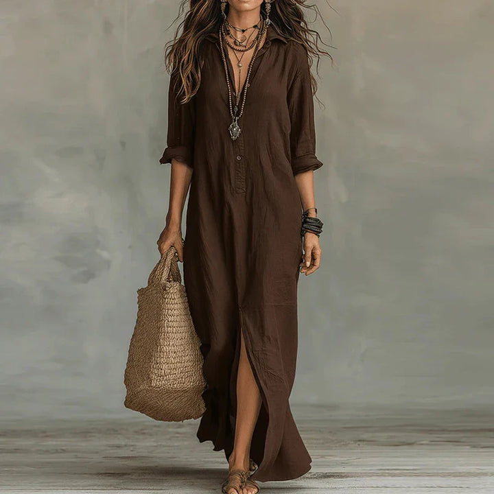 Robe Chemise Maxi Boutonnée Femme