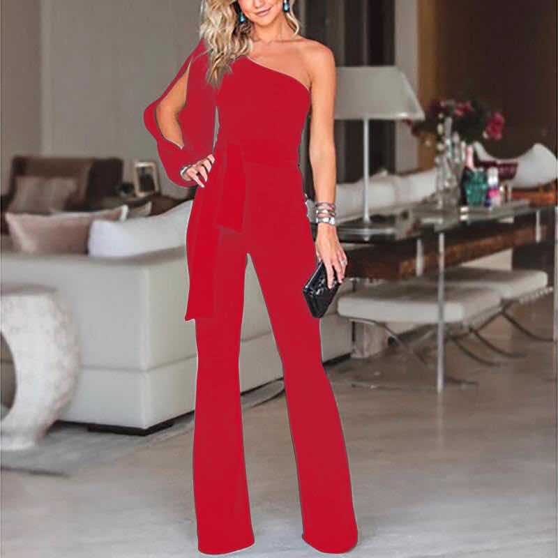 Combinaison Asymétrique Ceinturée Femme
