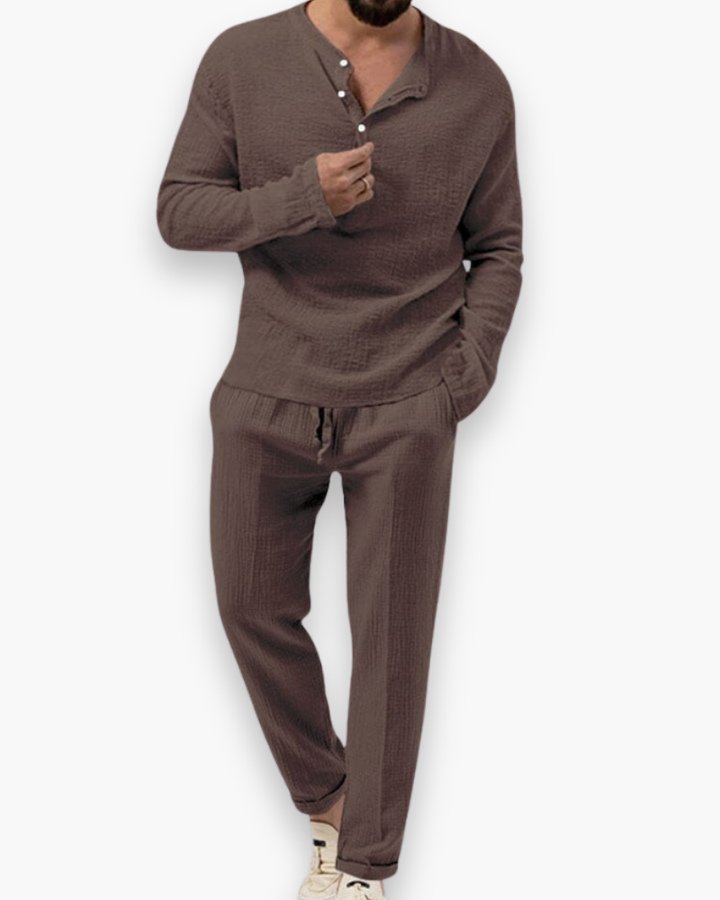 Ensemble Haut Henley et Pantalon Homme