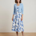 Ensemble Robe Midi Fleurie Et Cardigan Femme