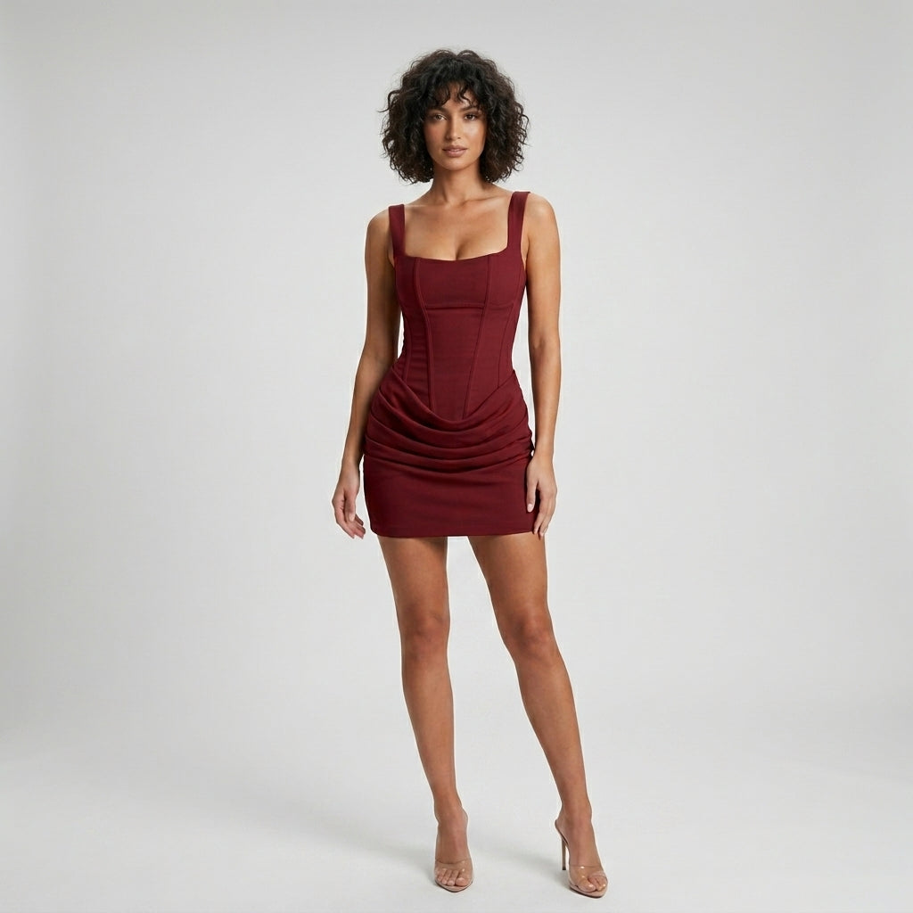 Robe Mini Drapée Femme