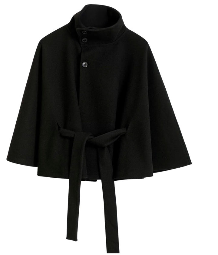 Manteau Cape Court Ceinturé Femme