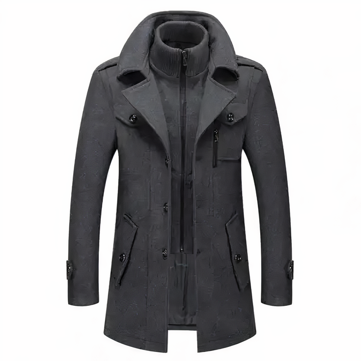 Trench Court zippé à Col Montant Homme