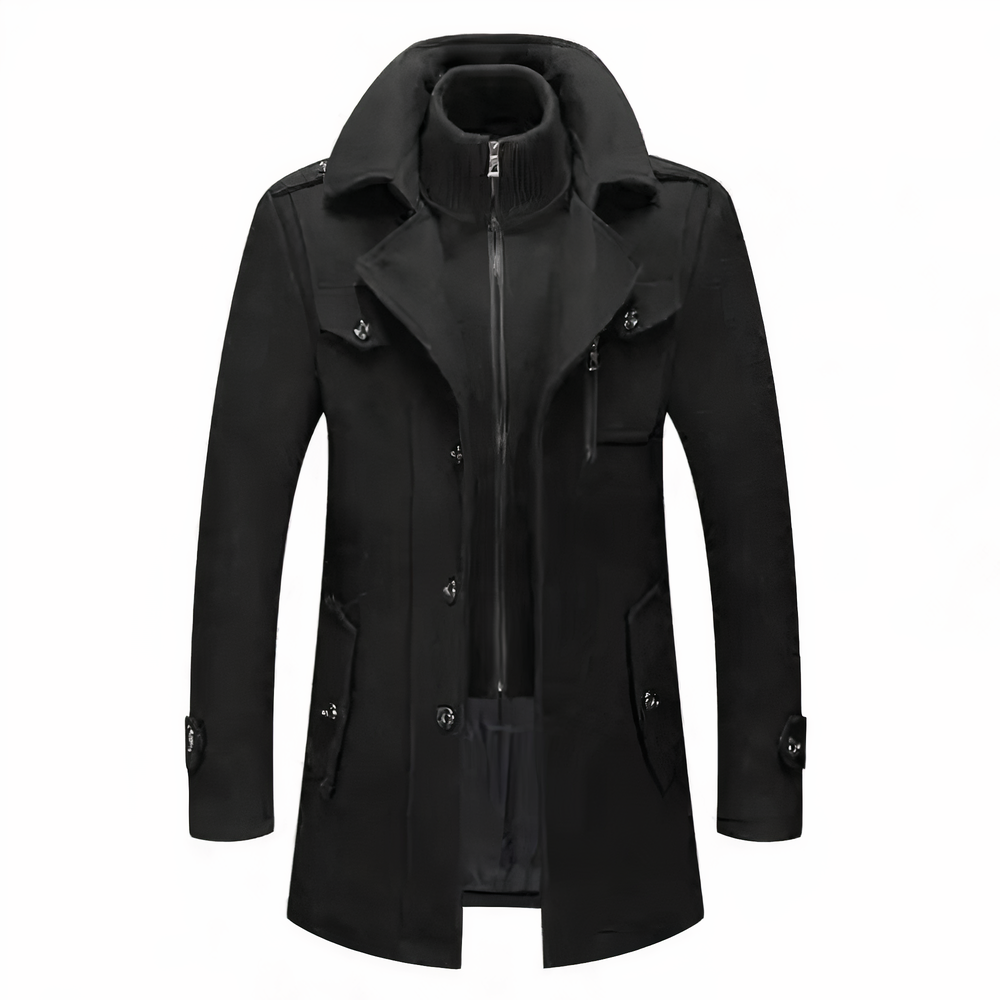 Trench Court zippé à Col Montant Homme