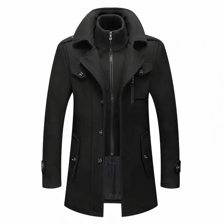 Trench Court zippé à Col Montant Homme